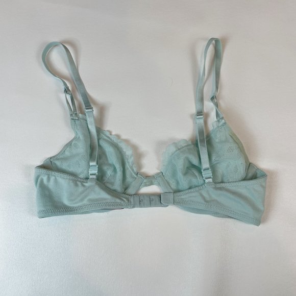 NWOT Victoria's Secret Bra 34B Unlined Demi Blue Lace - Picture 2 of 7